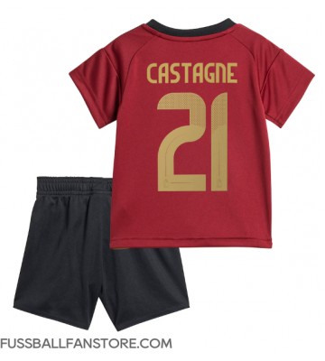 Belgien Timothy Castagne #21 Replik Heimtrikot Kinder EM 2024 Kurzarm (+ Kurze Hosen)